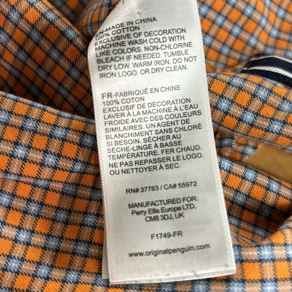 on original penguin by munsingwear Men's plaid shirt 100% cotton size S/P - Picture 13 of 15